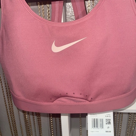 Nike Swoosh Sports Bra, Pink, Size Small - Picture 2 of 8